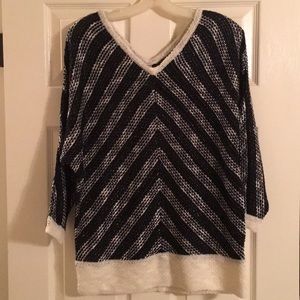 Black off white and silver sweater -NWOT